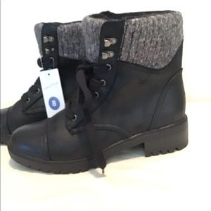 Vintage Thread Lue microsuede combat boots, NWT